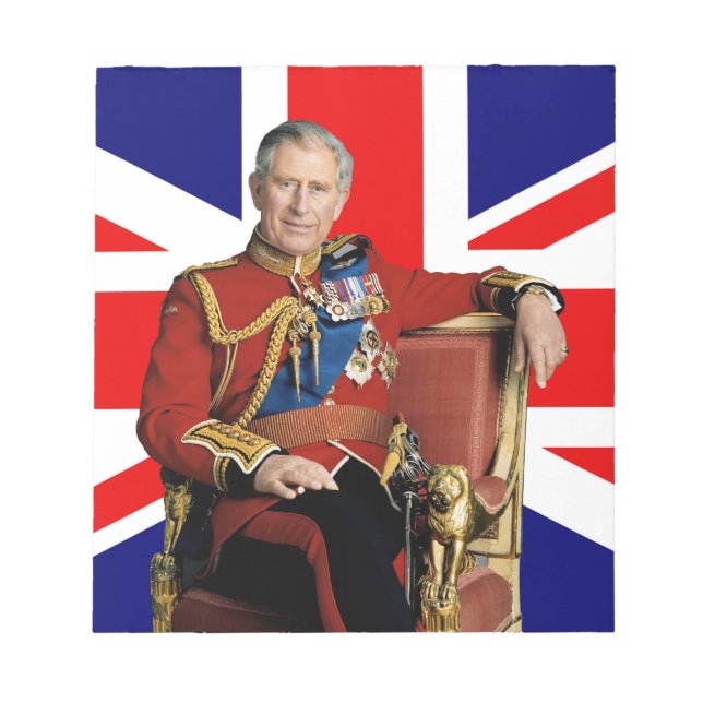 König Charles III britische Flagge Notizblock (Vorderseite)