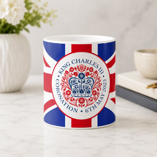 König Charles III königliches Krönungslogo patriot Kaffeetasse