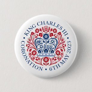 König Charles III Krönung offizielles Design Button
