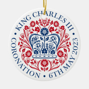 König Charles III Krönung offizielles Design Keramik Ornament