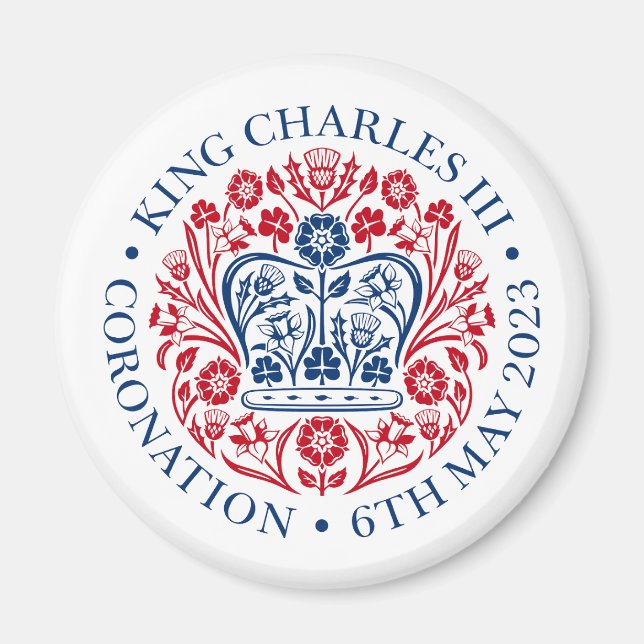 König Charles III Krönung offizielles Design Magnet (Vorne)