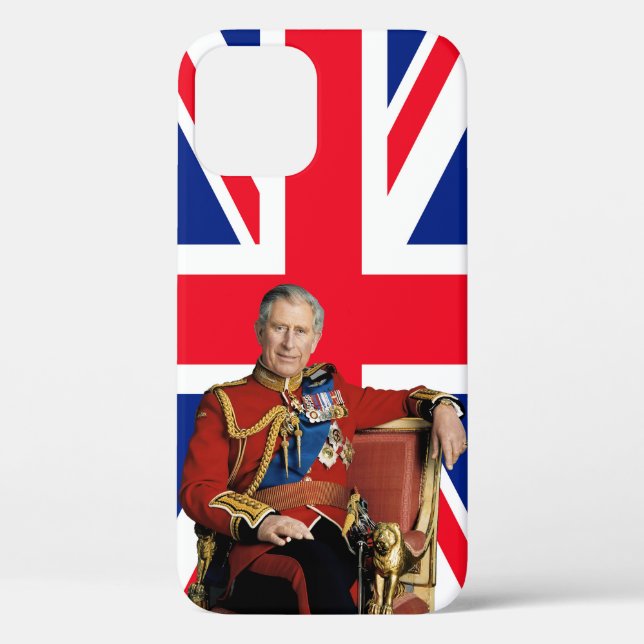 König Charles III. mit britischer Flagge Case-Mate iPhone Hülle (Rückseite)