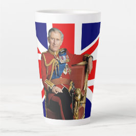 König Charles III. mit britischer Flagge Milchtasse
