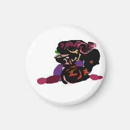 König Charles Spaniel und Rosen süß Magnet