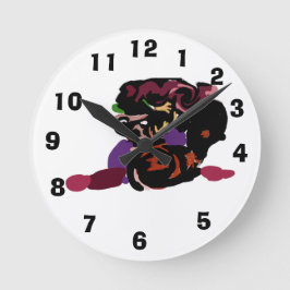 König Charles Spaniel und Rosen süß Runde Wanduhr