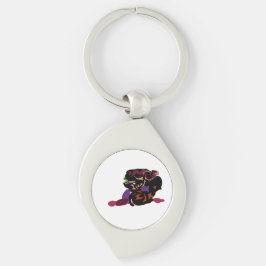 König Charles Spaniel und Rosen süß Schlüsselanhänger