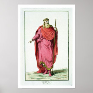 König Clovis-I (481-511) der Salian Fränke von Poster