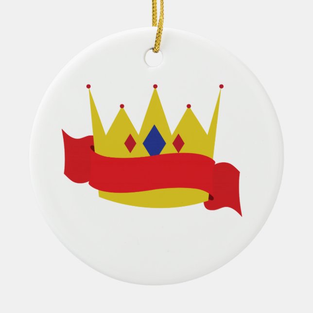 König Crown Ribbon Keramikornament (Vorne)