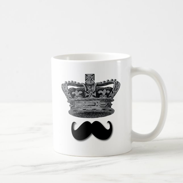 König Crown und Schnurrbart Kaffeetasse (Rechts)
