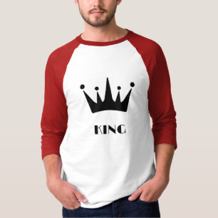 König Custom Text Krone Bild Basic 3/4 Ärmel T-Shirt