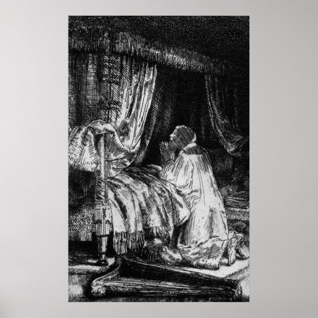 König David im Gebet, 1652 Poster (Vorne)