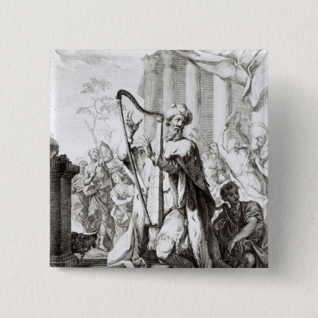 König David Playing der Lyre Button (Vorderseite)