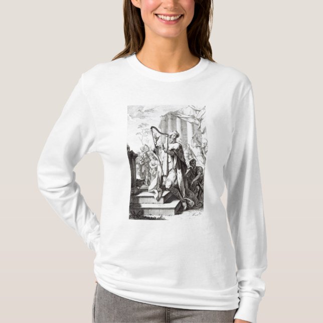 König David Playing der Lyre T-Shirt (Vorderseite)