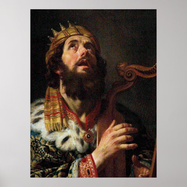 'König David spielt die Harfe' Poster (Vorne)