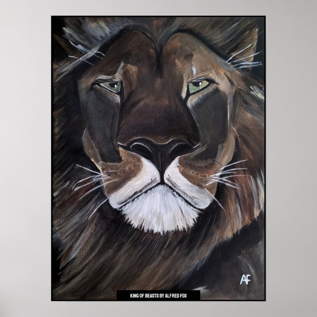 König der Bestien Gemälde von Alfred Fox Poster (Vorne)