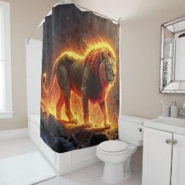 König der Bestien Löwe majestätisches Höllentier Duschvorhang