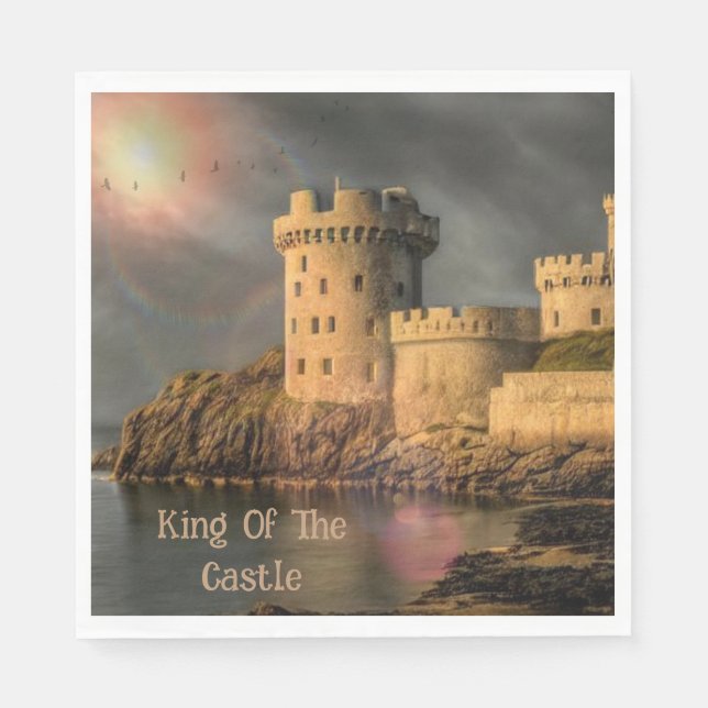 König der Burg Geburtstag Serviette (Vorderseite)