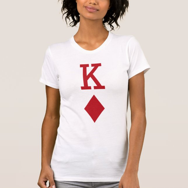 König der Diamant-roten Spielkarte T-Shirt (Vorderseite)
