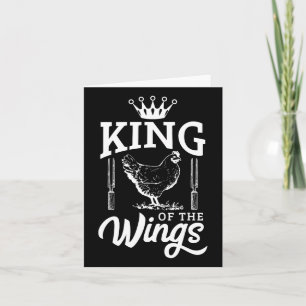 König der Flügel Lustiges Chicken Bbq Barbecue Karte