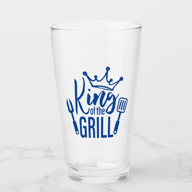 König der Grill-Typografie Glas (Vorderseite)