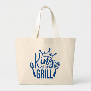 König der Grill-Typografie Jumbo Stoffbeutel