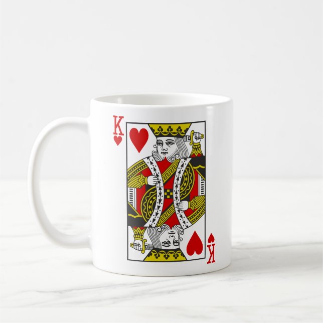 König der Herz-Spielkarten Kaffeetasse (Links)