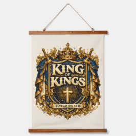 König der Könige Royal Crest Glaubenskunst Wandbeh Wandteppich Mit Holzrahmen