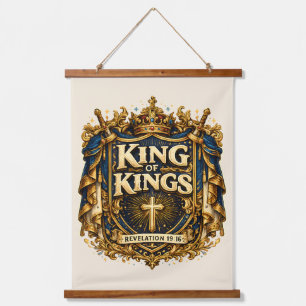 König der Könige Royal Crest Glaubenskunst Wandbeh Wandteppich Mit Holzrahmen