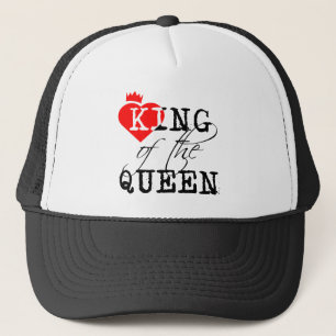 König der Königin rotes Herz und eine Krone Truckerkappe