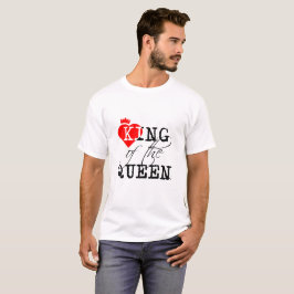 König der Königin rotes Herz und eine Krone weiß T-Shirt