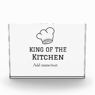 König der Küche Koch Kochen hinzufügen Namen Krone Fotoblock