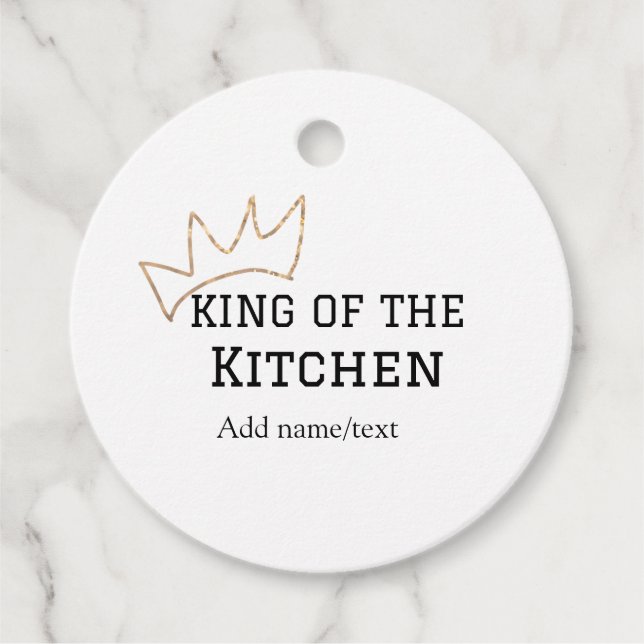 König der Küche Koch Kochen hinzufügen Namen Krone Geschenkanhänger (Vorderseite)