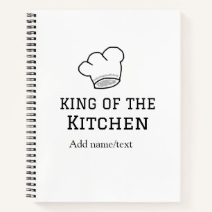 König der Küche Koch Kochen hinzufügen Namen Krone Notizbuch