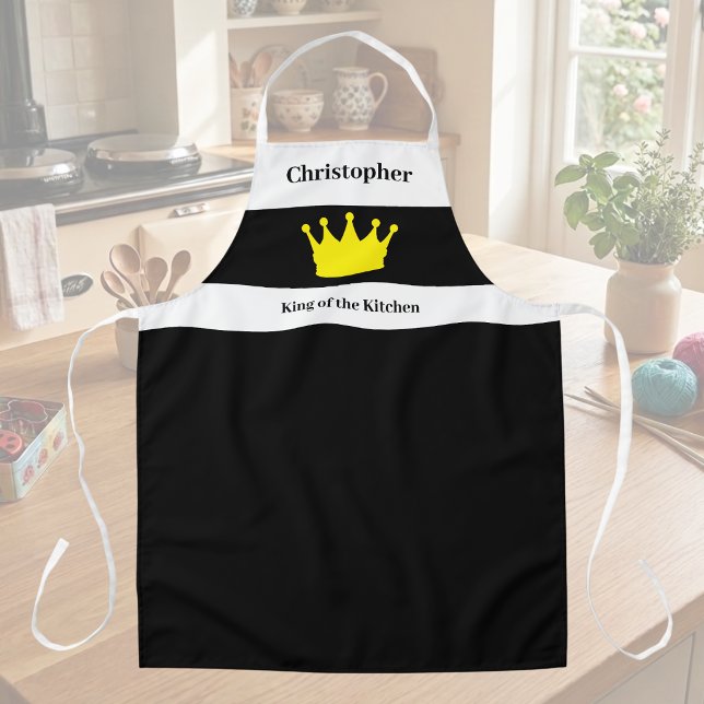 König der Küche Name Krone weiß Schürze (Von Creator hochgeladen)