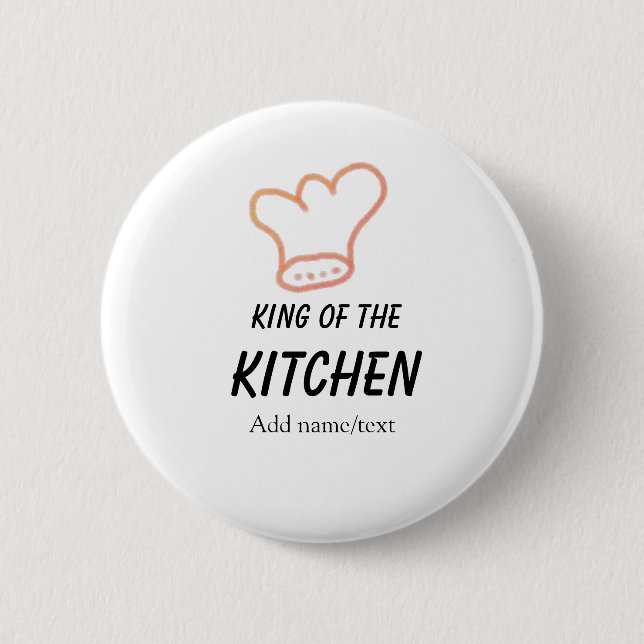 König der Küchenkoch Krone hinzufügen Name Button (Vorderseite)