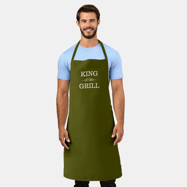 König der Oliven-Moos-grüne Grillen Männer Schürze (Getragen)