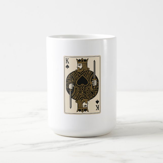 König der Spaden — Regal Black & Gold Kaffeetasse (Mittel)