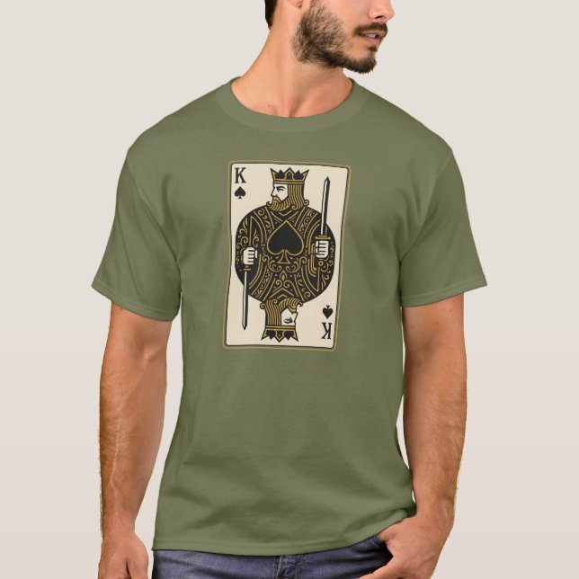 König der Spaden — Regal Black & Gold T-Shirt (Vorderseite)