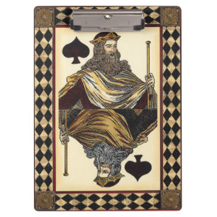 König der Spaten-Spielkarte durch Visions-Studio Klemmbrett