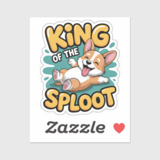 König der Sploot Lustige Hunde-Liegepose Geschenk Aufkleber
