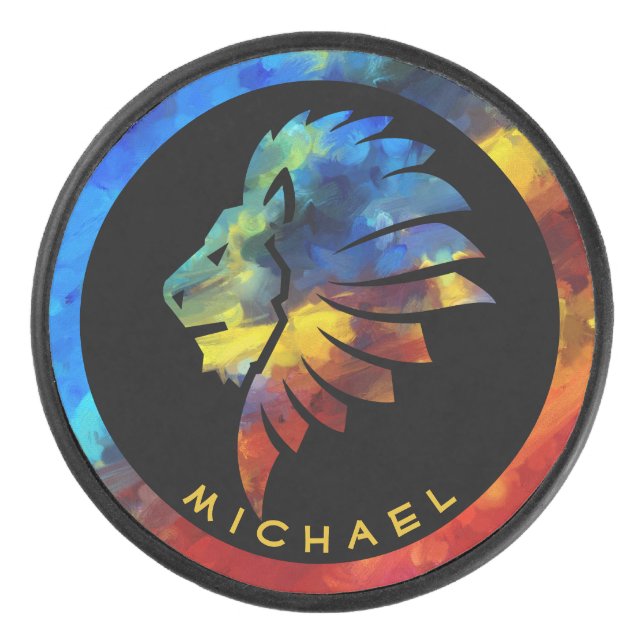 König des Dschungellililionenbodens Eishockey Puck (Vorderseite)