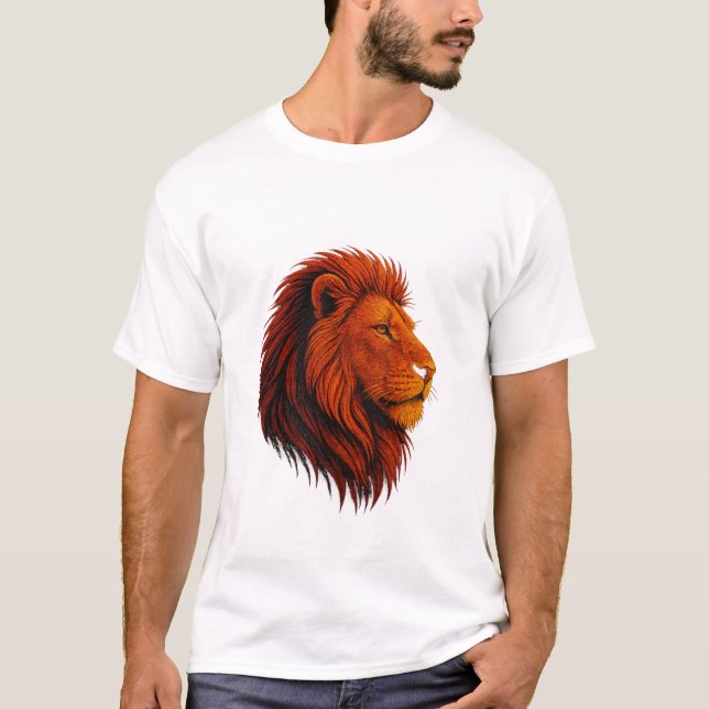 König des Dschungels - Furchtloser Neon Lion Roar T-Shirt (Vorderseite)