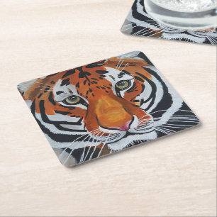 König des Dschungels Gemälde von Alfred Fox Rechteckiger Pappuntersetzer