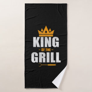 König des Grillchefs Geschenk für Grill- und BBQ Badehandtuch