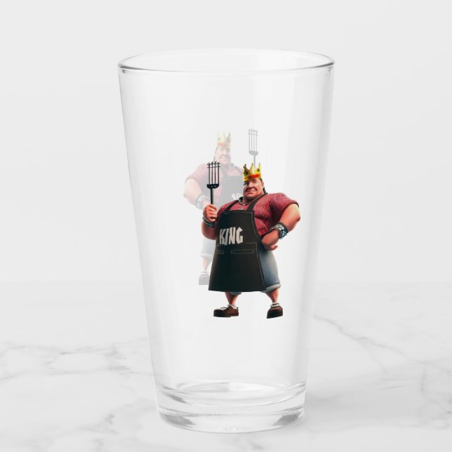 König-des-Grills-Bierglas Glas (Vorderseite)