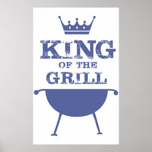 König des Grills, blau Poster