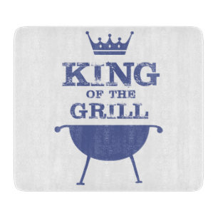 König des Grills, blau Schneidebrett