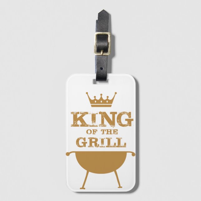 König des Grills, Gold Gepäckanhänger (Vorderseite Vertikal)