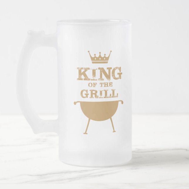 König des Grills, Gold Mattglas Bierglas (Links)