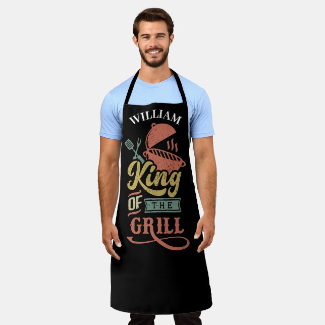 König des Grills, Grillen Party Schürze (Getragen)